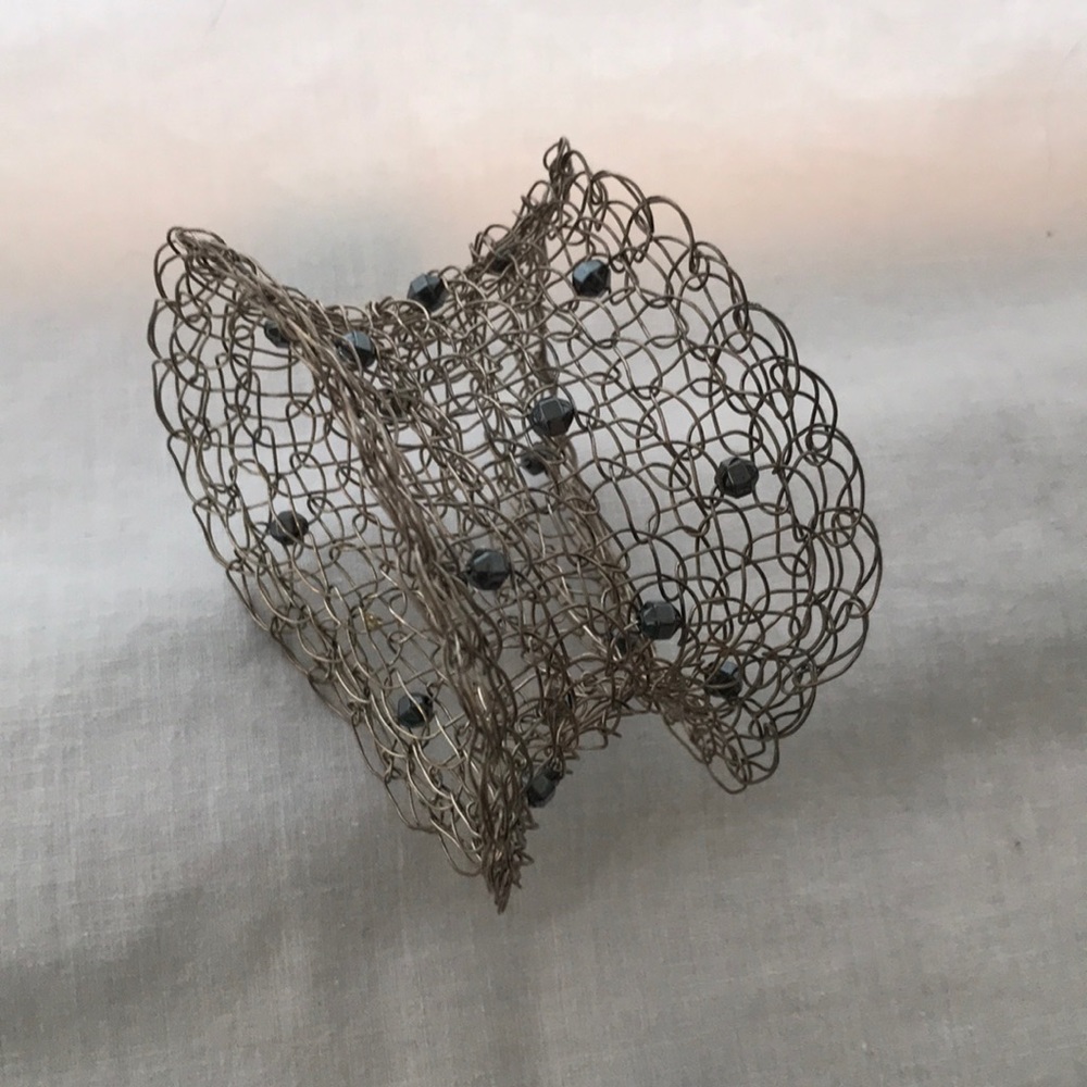 Crochet silver bracelet